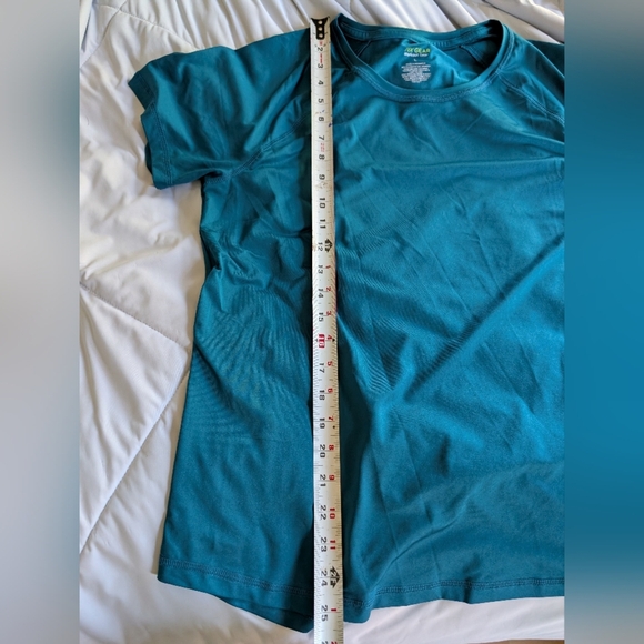 Tek Gear Workout Gear Women's Short Sleeve Shirt Size L Teal Color (EUC) - Picture 11 of 12